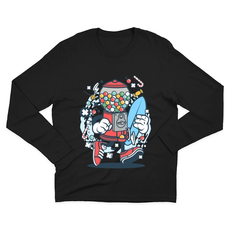 Distributeur de bonbons avec planche de surf Homme Manches Longues T-Shirt