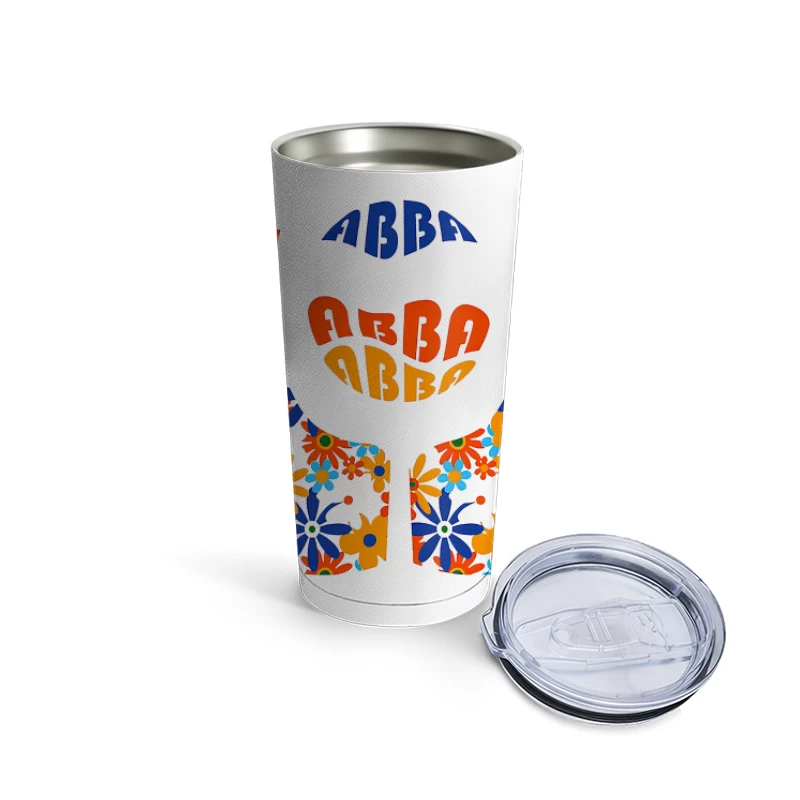 Abba Band Flowers Art Travel Mug