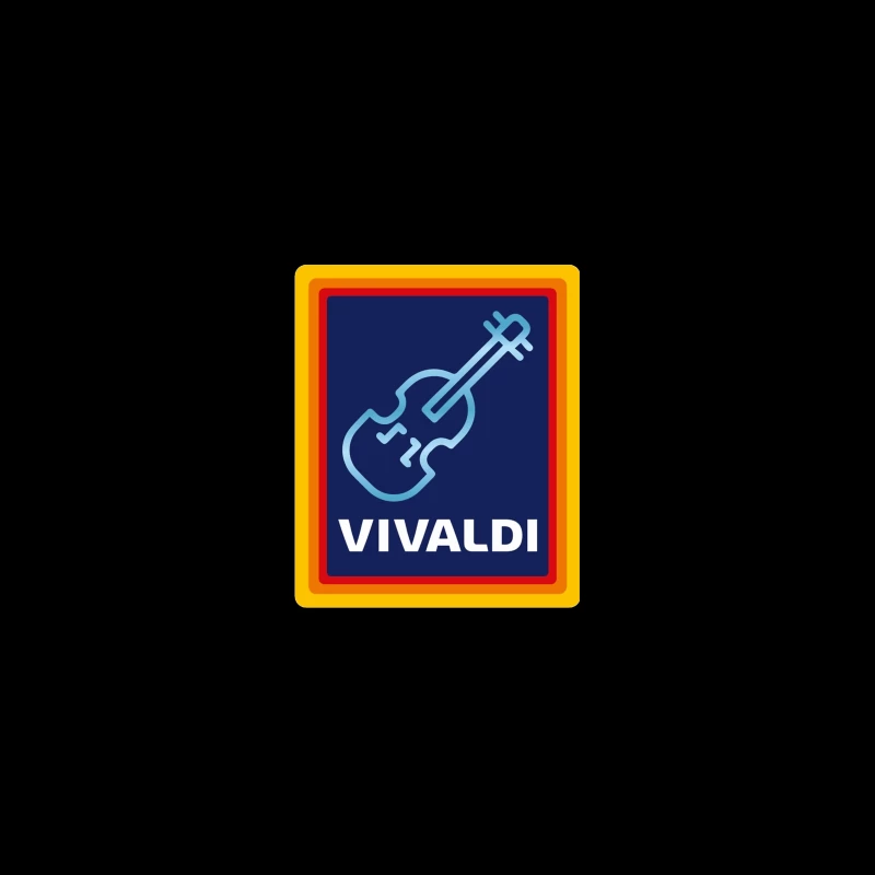 Vivaldi Classical Music Logo with Violin Icon Desk Mat