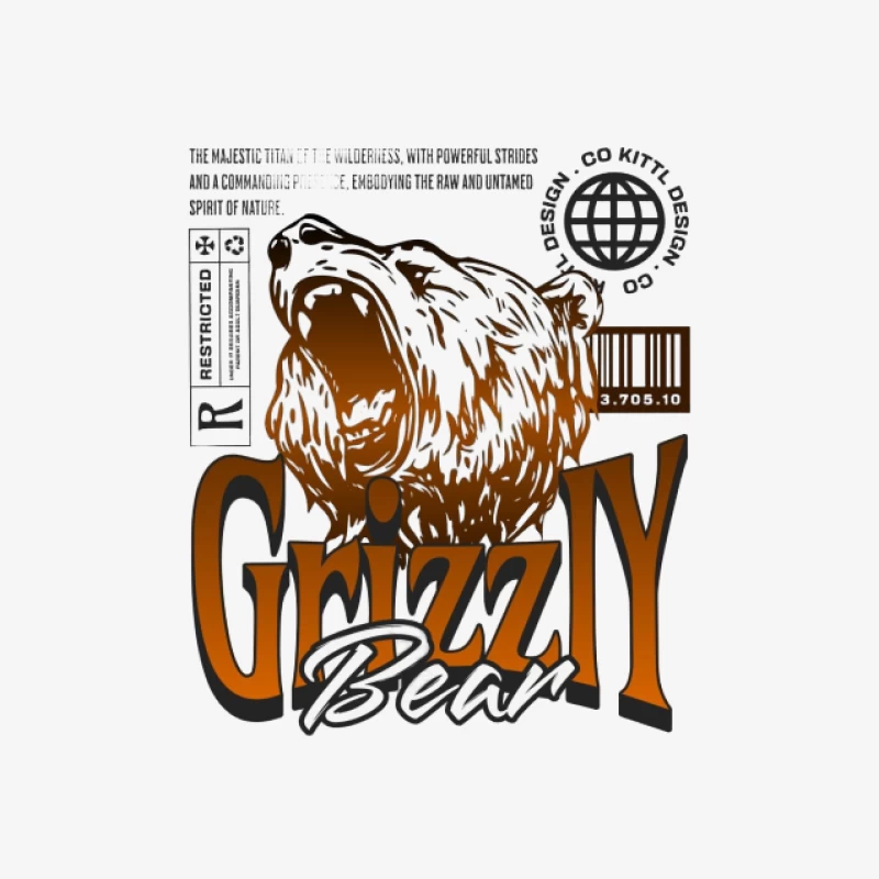 Design graphique d'un ours Grizzly Femme Sweat-shirt à enfiler