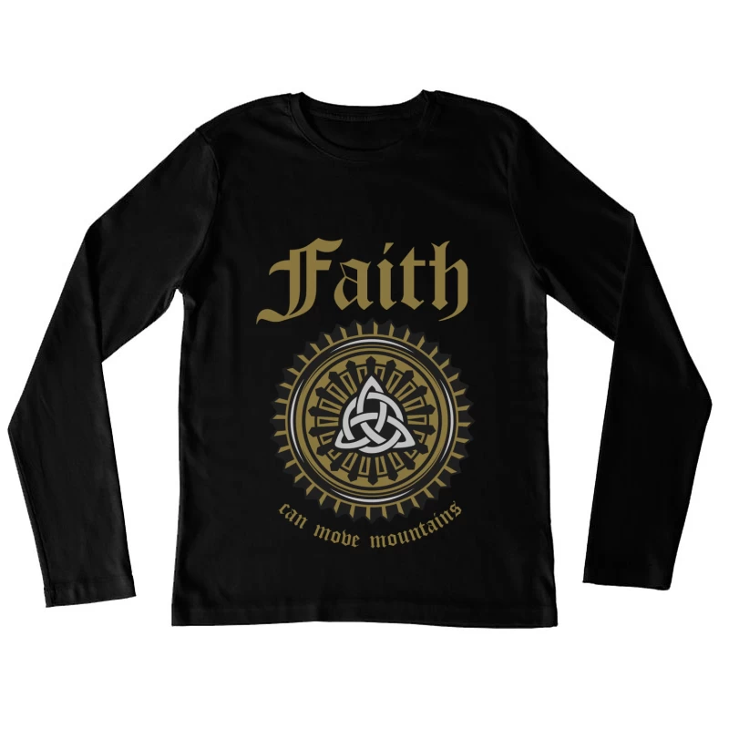 Symbole de Foi et Triquetra Femme Manches Longues T-Shirt