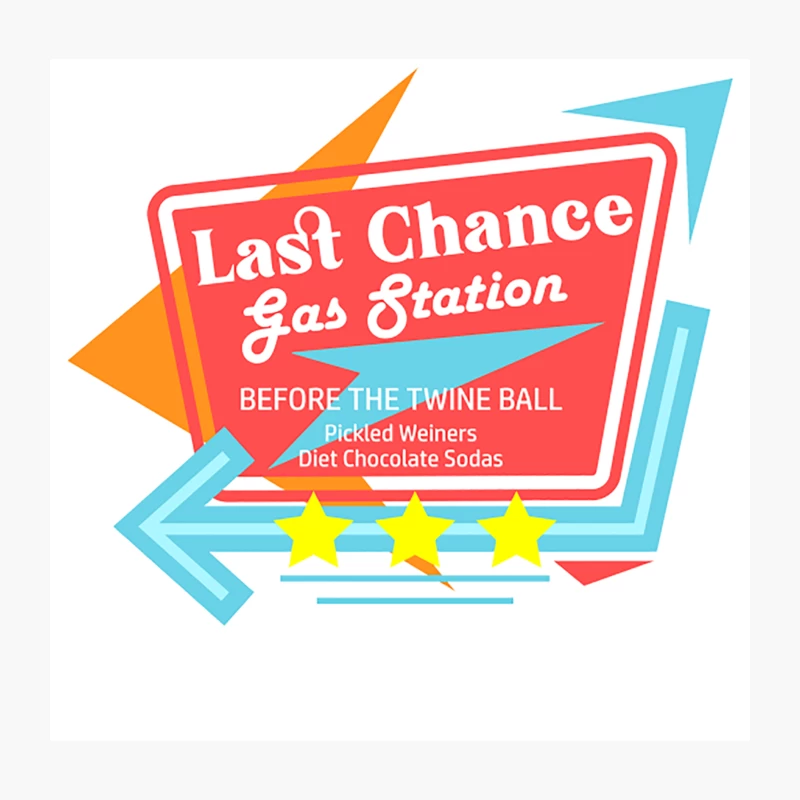 Last Chance Gas Station Throw Pillow