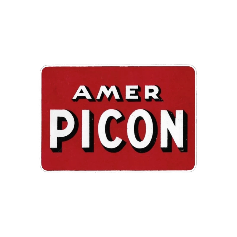 Vintage Amer Picon Logo Typography on Red Background Mouse Pad