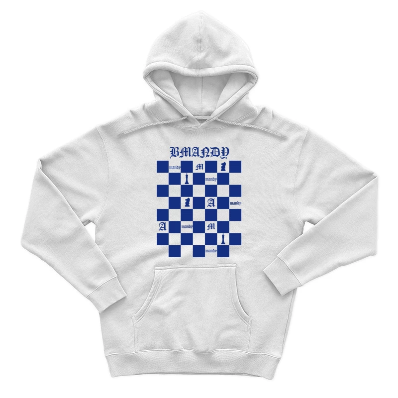 Schachbrettmuster mit Buchstaben und Symbolen Herren Pullover Hoodie