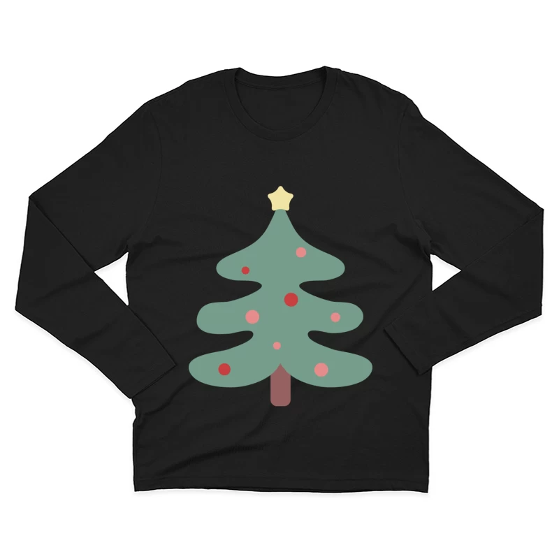 Arbre de Noël avec Étoile Homme Manches Longues T-Shirt