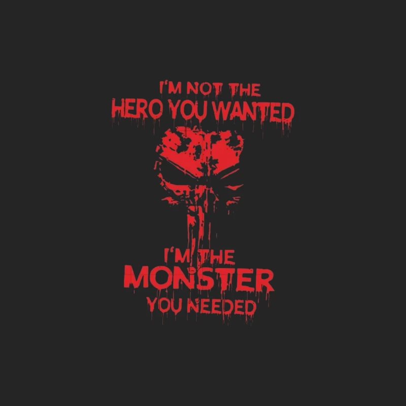 Hero vs Monster Quote Design Male Pullover Sweatshirt