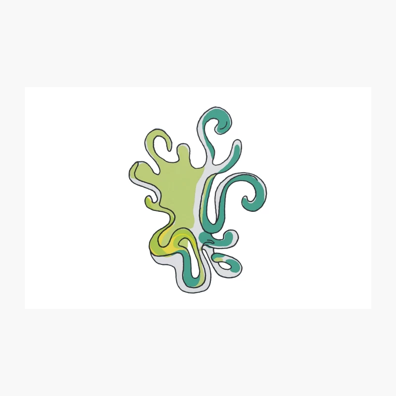 Abstract Organic Splash Design in Green and Teal Travel Mug