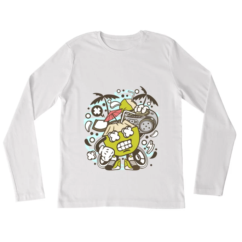 Coco Funky avec Boombox Femme Manches Longues T-Shirt