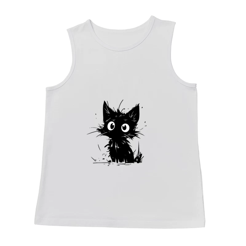 Illustration de chat noir ludique Homme Débardeur