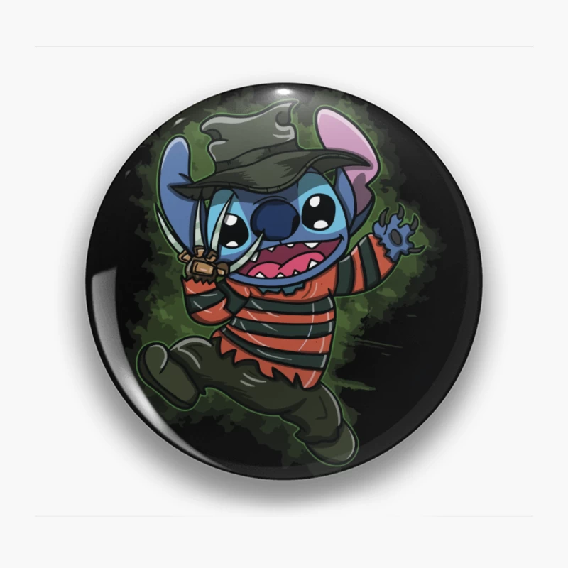 Cartoon Horror Parody Character Pin