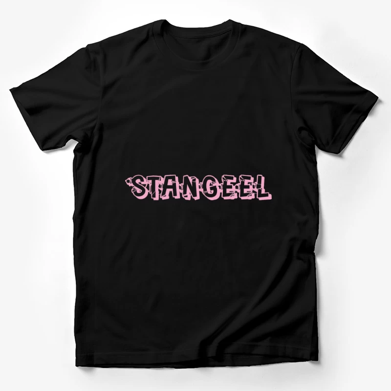 Rosaner Graffiti-Schriftzug Stil Herren T-Shirt
