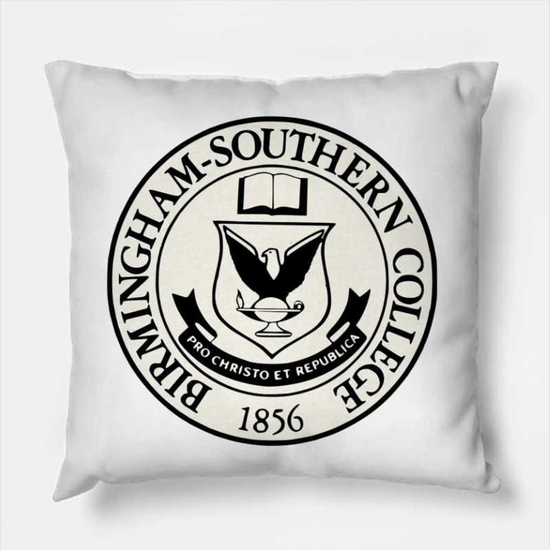 Official Seal of Birmingham-Southern College Founded 1856 Throw Pillow