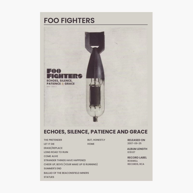 Foo Fighters Album Cover: Echoes, Silence, Patience and Grace Cotton Tote Bag