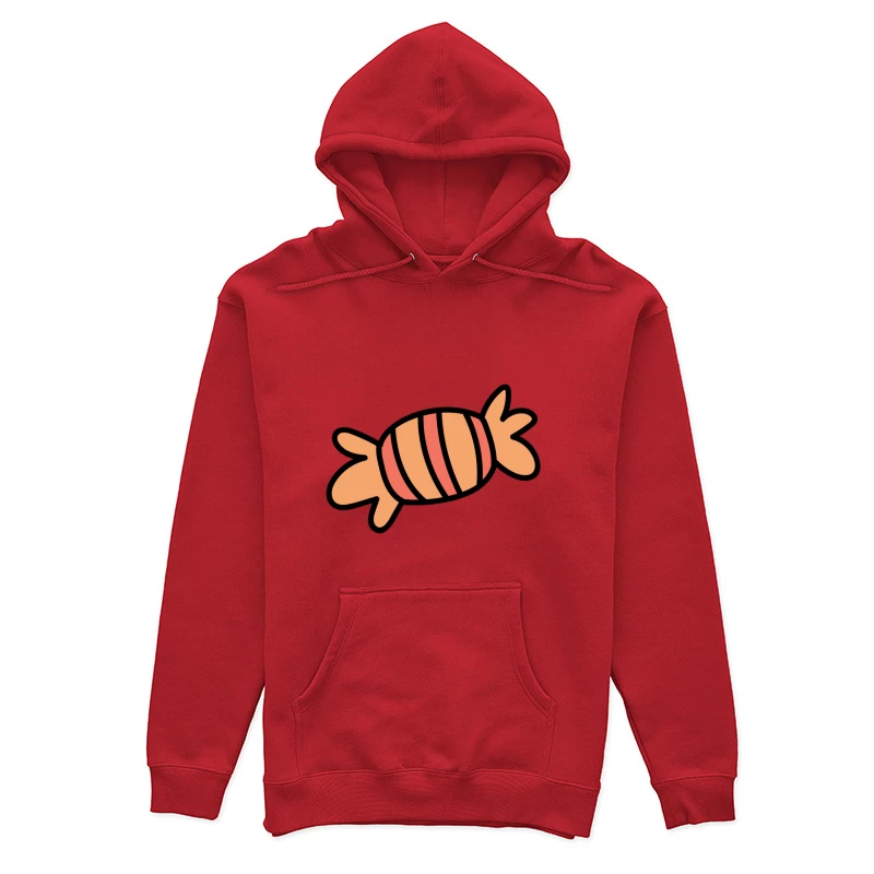 Bonbon rayé orange Femme Sweat à capuche