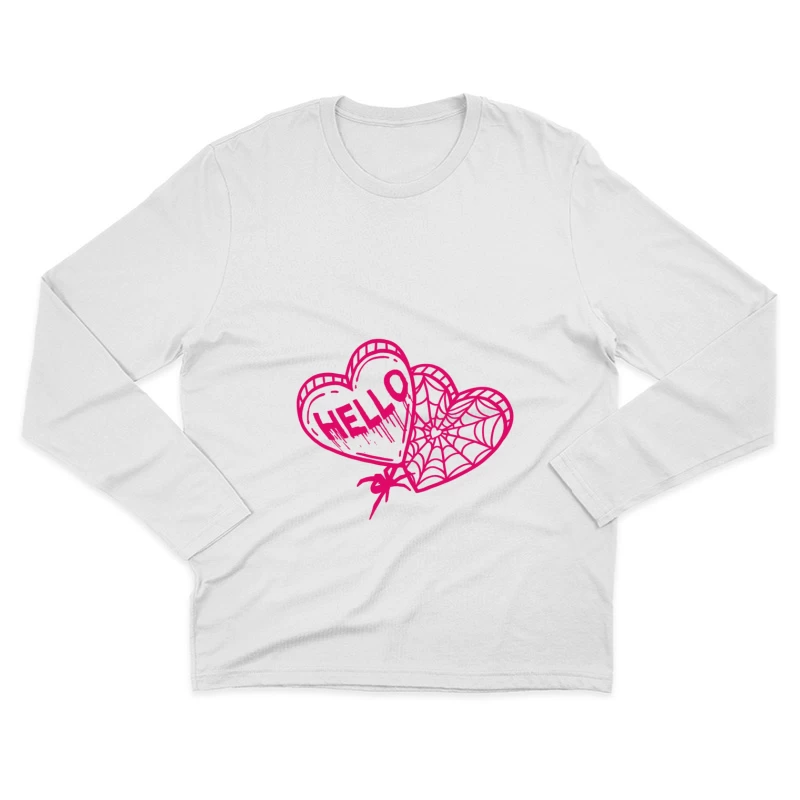 Herzballons mit Netzen und Hallo Herren Langarm T-Shirt
