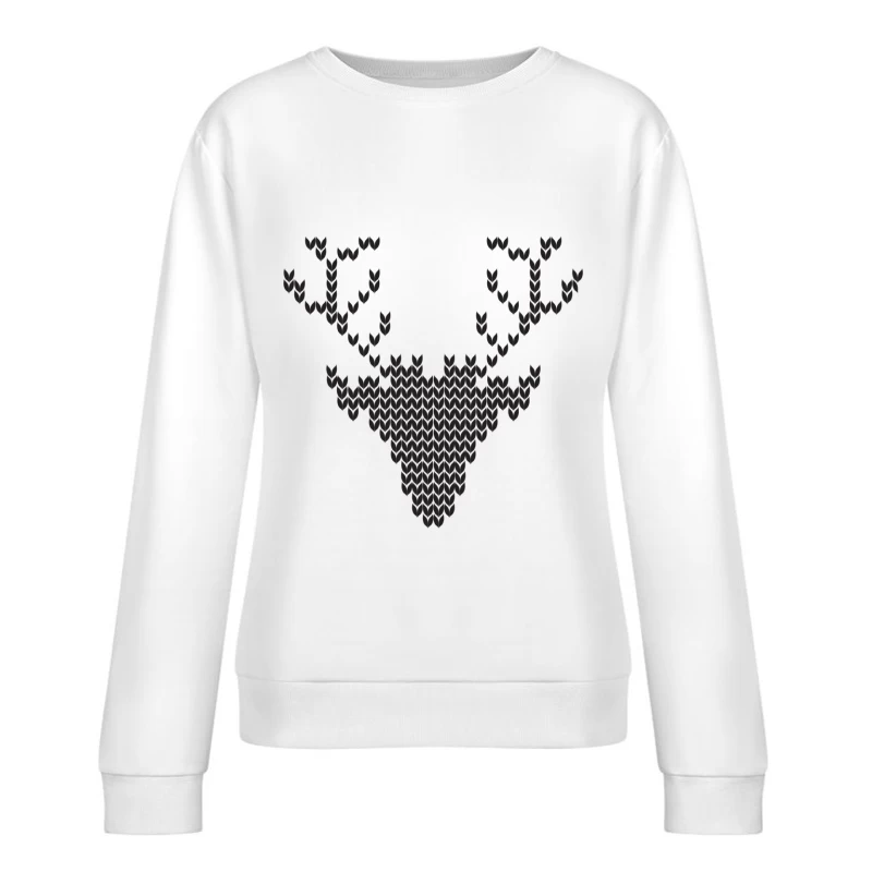 Tête de cerf en motifs Femme Sweat-shirt à enfiler
