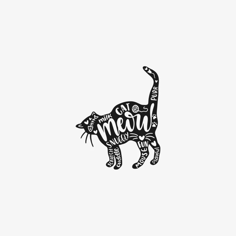 Illustration artistique de chat avec texte Homme Manches Longues T-Shirt