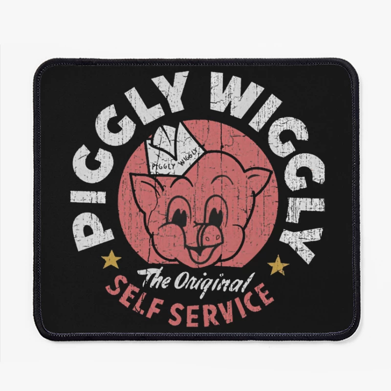 Vintage Pig Self Service Restaurant Logo Design Mouse Pad