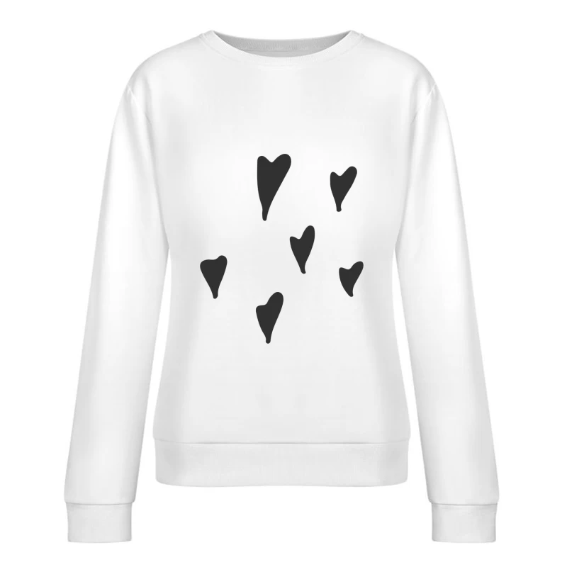 Cœurs asymétriques en noir Femme Sweat-shirt à enfiler