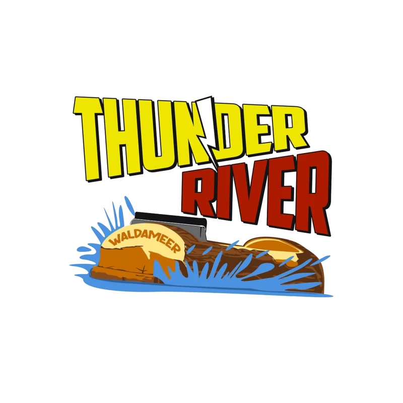 Thunder River Water Ride Logo at Waldameer Park Throw Pillow