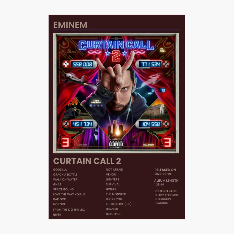 Eminem's Curtain Call 2 Album Cover and Track Details Cotton Tote Bag
