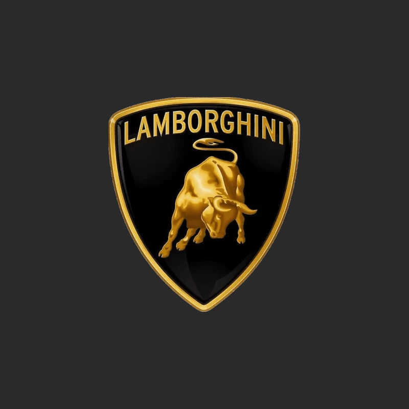 Lamborghini Luxury Automotive Brand Logo with Golden Bull Emblem Baseball Cap