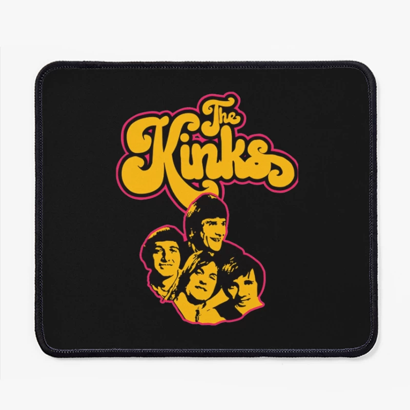 The Kinks Vintage Band Logo with Silhouettes Mouse Pad