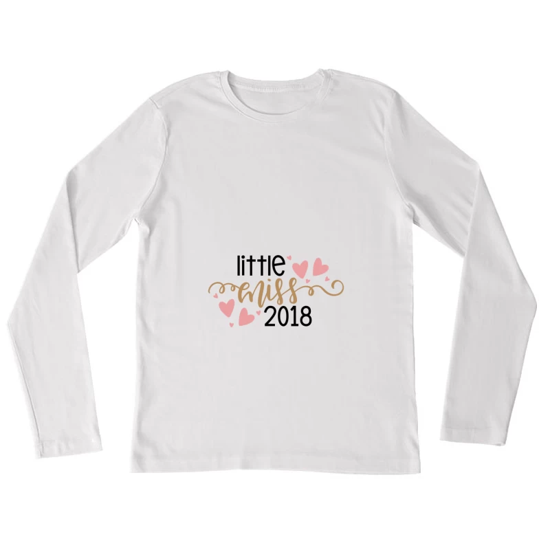 Motif Miss avec coeurs Femme Manches Longues T-Shirt