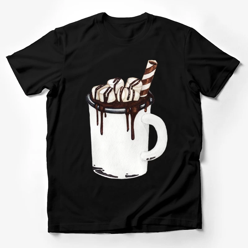 Tasse de chocolat chaud avec guimauves Homme T-Shirt