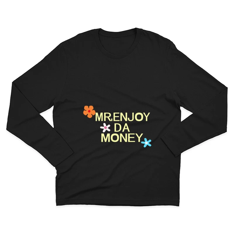 Florales Geldmotiv Herren Langarm T-Shirt