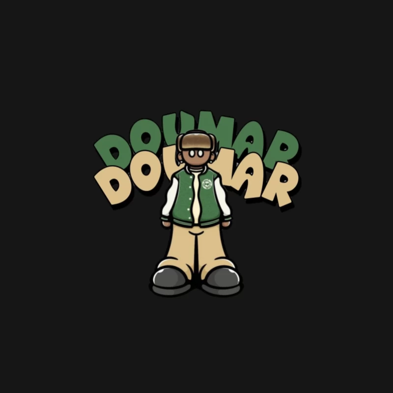 Cartoon-Figur mit Buchstaben-Design Herren Langarm T-Shirt