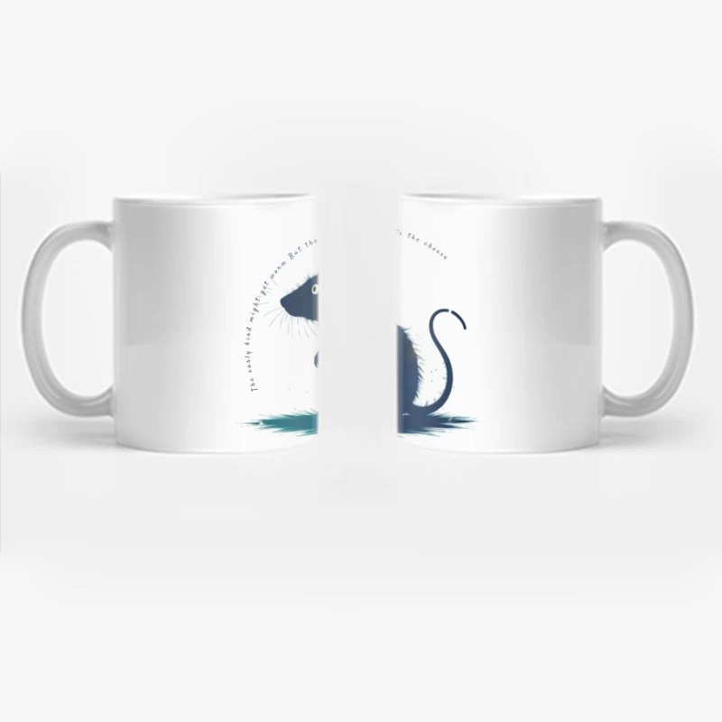 Dark Blue Mouse Silhouette Digital Illustration Coffee Mug