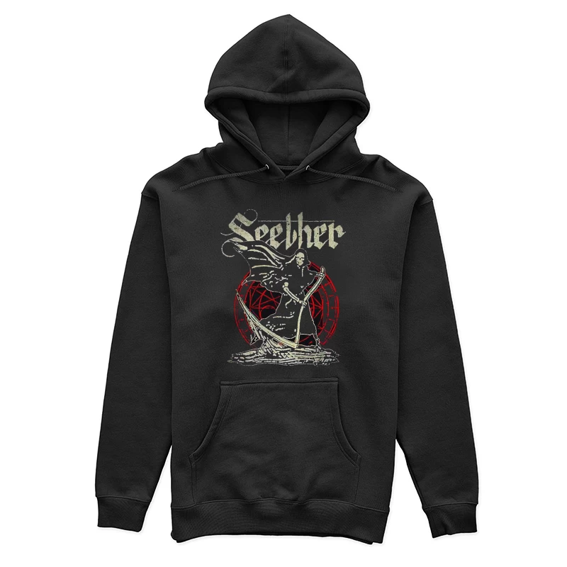 Gothic Skeleton Band Art - Seether Rock Metal Design Female Pullover Hoodie