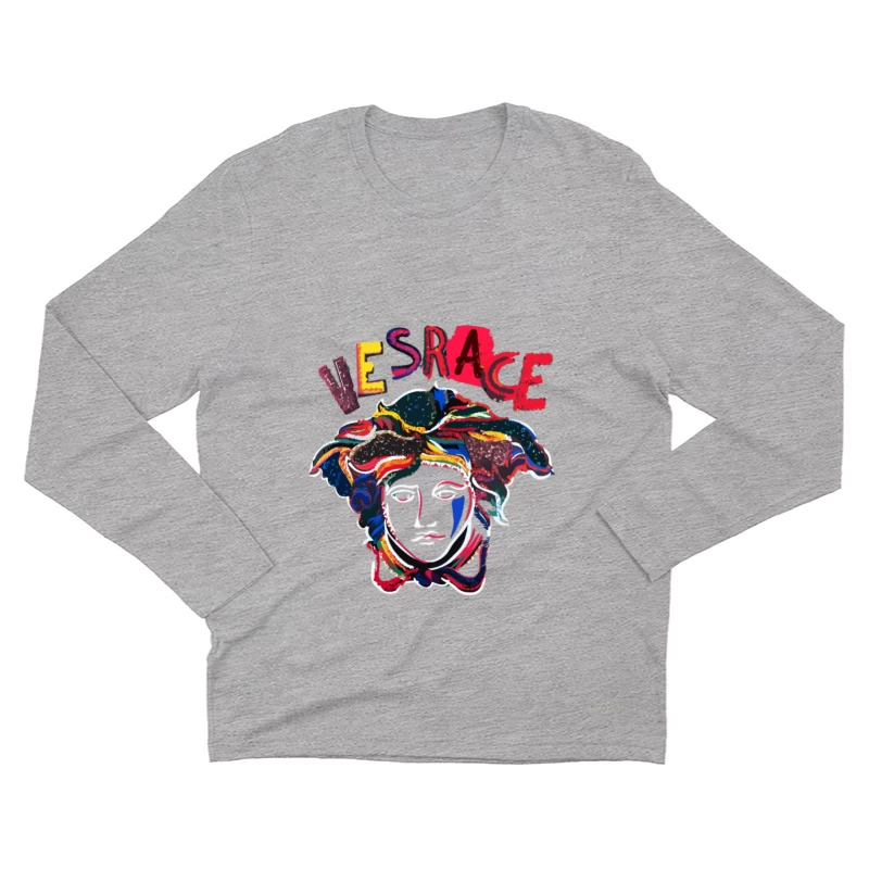 Buntes Medusa-Design und Kunst Herren Langarm T-Shirt