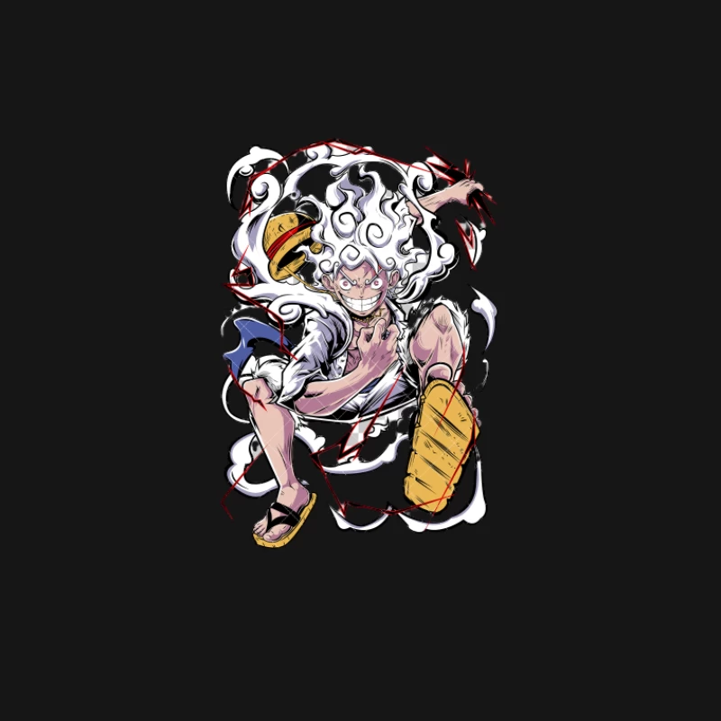 Anime-Kämpfer mit Rauch und Blitz Herren T-Shirt