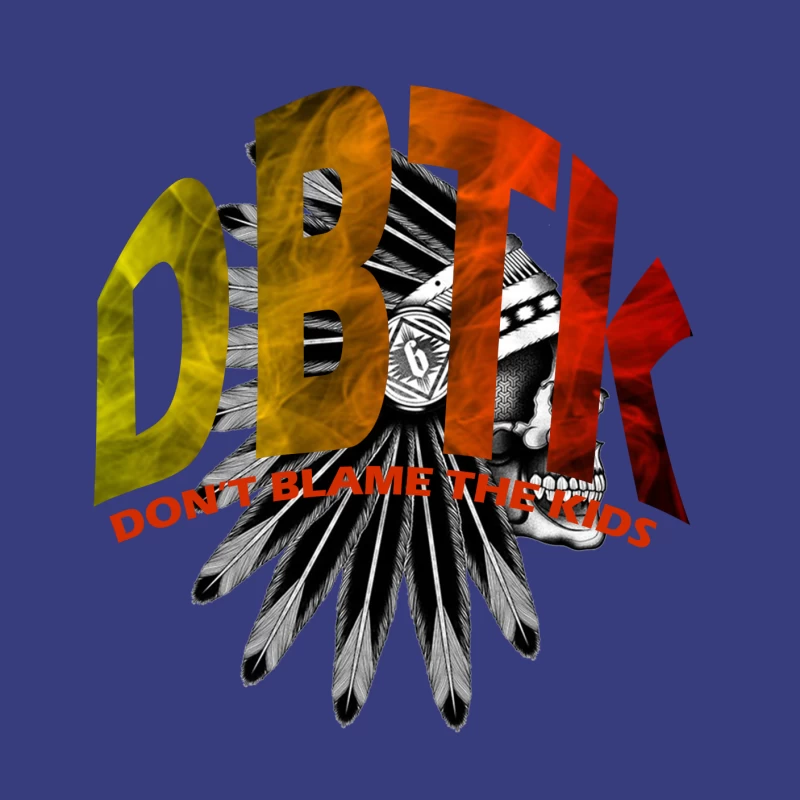 DBTK Logo Design Featuring Feathers and Skull Throw Pillow