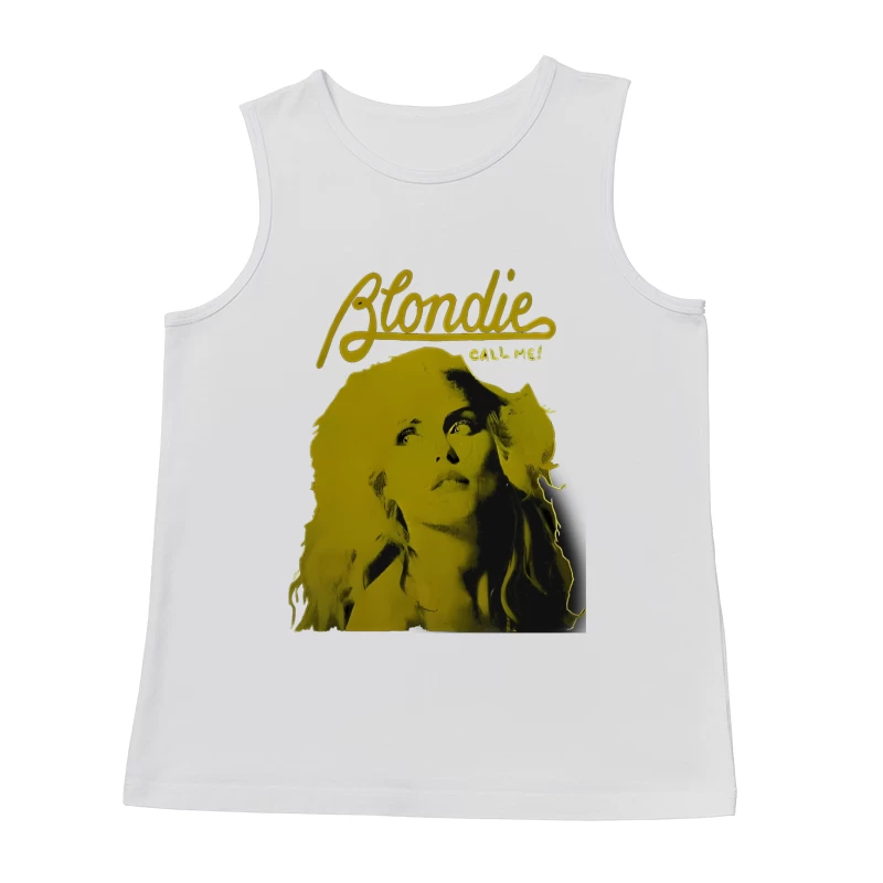 Vintage Blondie "Call Me" Album Cover in Yellow Monochrome Male Tank Top