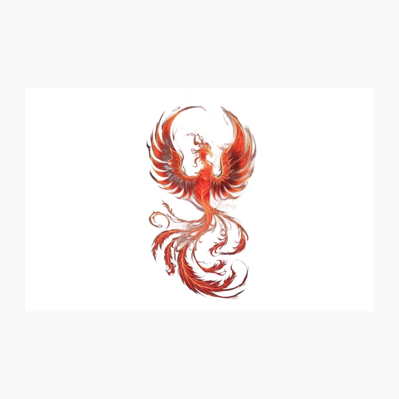 Majestic Phoenix: Mythical Fire Bird in Fantasy Art Travel Mug