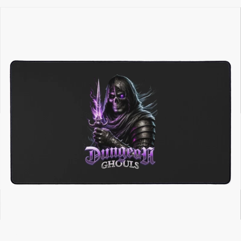 Ethereal Dark Knight with Purple Magic - Dungeon Ghouls Desk Mat