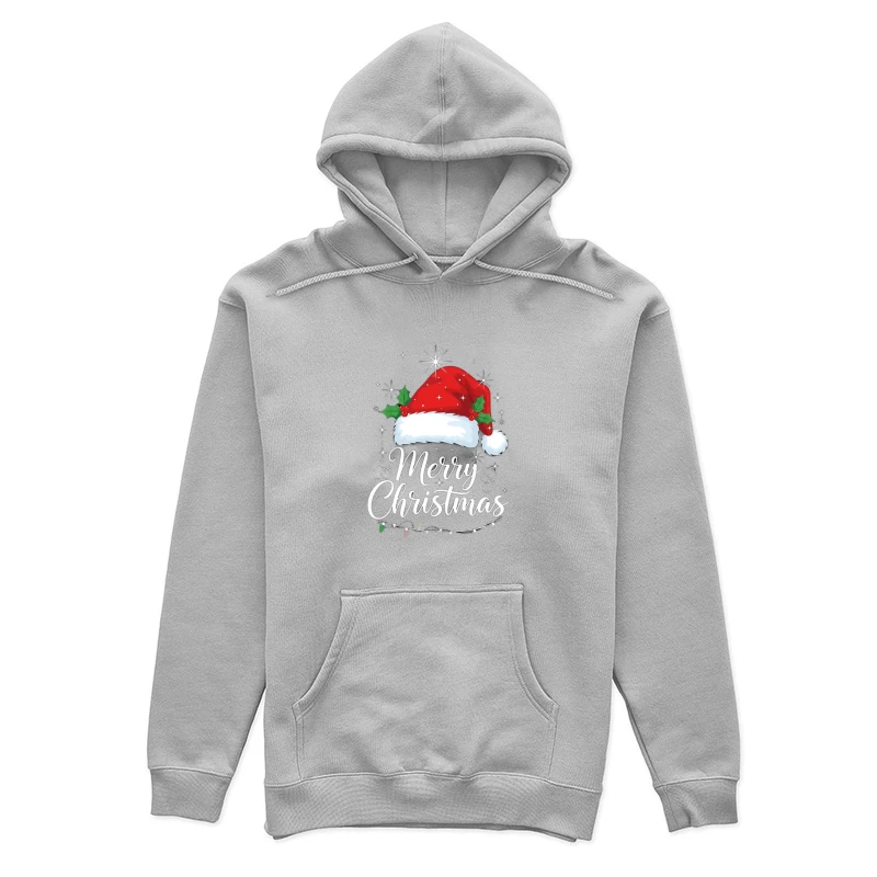 Merry Christmas Greeting with Santa Hat|Perfect Gift for Loved Ones|Holiday-themed christmas gift for her Female Pullover Hoodie