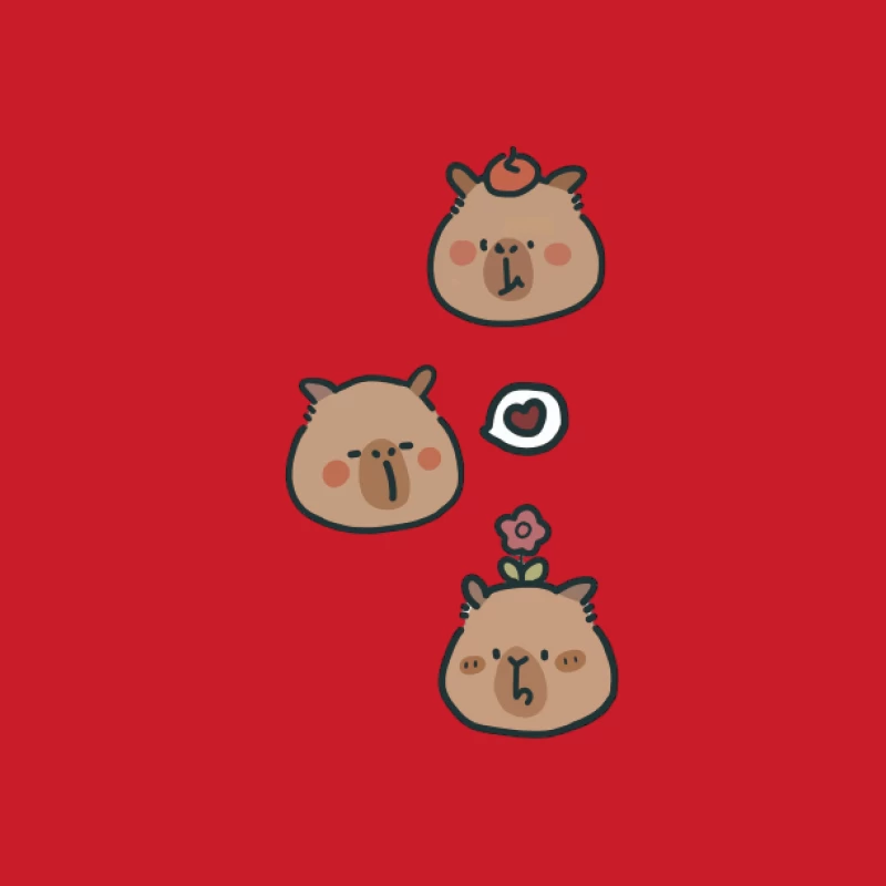 Illustrations mignonnes de Capybara Homme Sweat à capuche