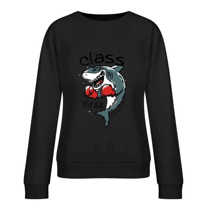 Boxender Hai Comic-Illustration Damen Pullover Sweatshirt