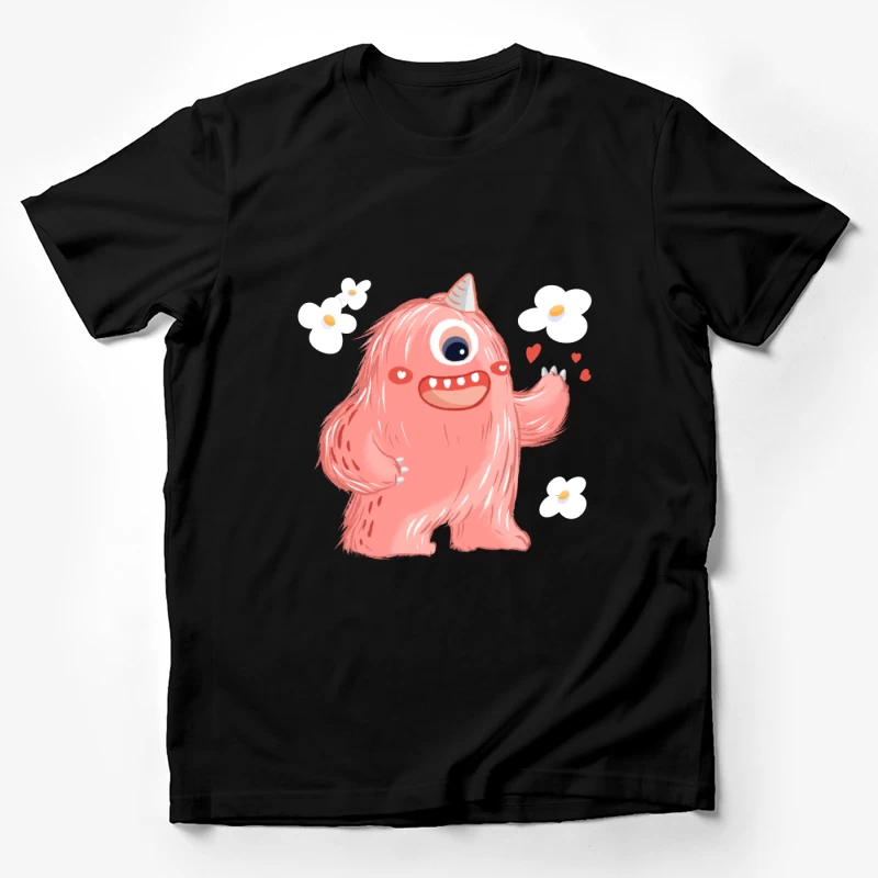 Rosa Einhornmonster mit Blumen Herren T-Shirt
