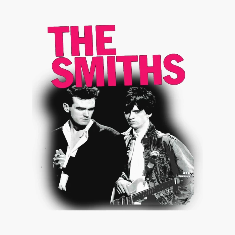 The Smiths: Iconic 1980s Indie Rock Band Portrait with Pink Logo Cotton Tote Bag