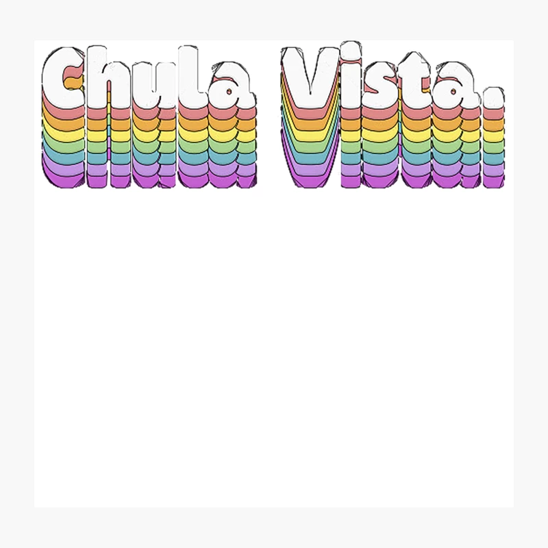 Chula Vista, CA  Retro Typography Design Throw Pillow