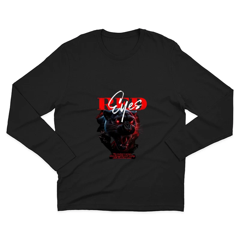 Menacing Black Panther Horror Art Design Male Long Sleeve T-Shirt