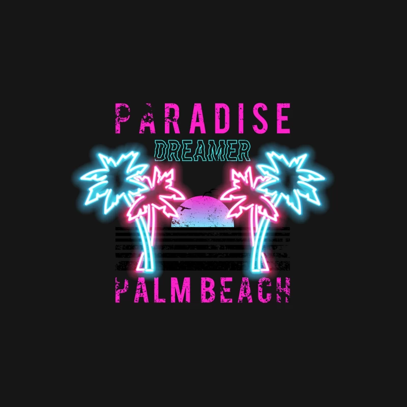 Rêve de Palm Beach: Paradis Neon Homme T-Shirt