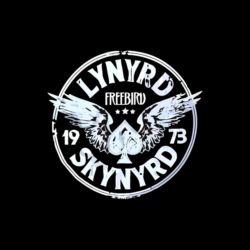 Lynyrd Skynyrd Freebird Winged Spade Logo 1973 Tapestry