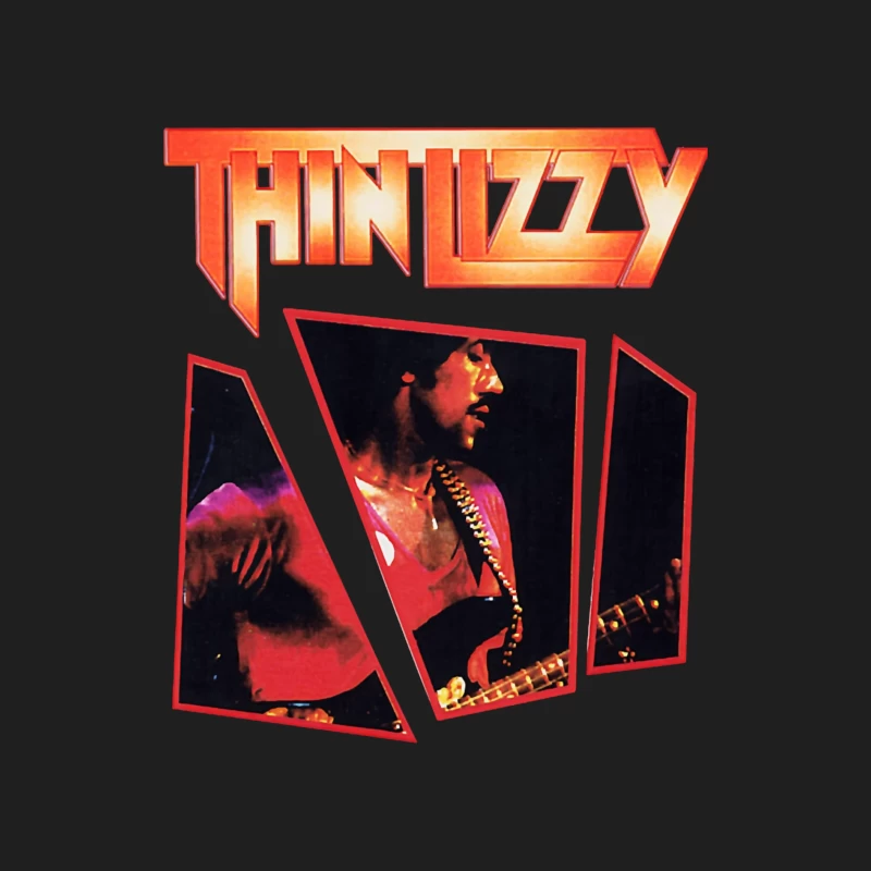 Thin Lizzy Vintage Concert Album Art with Red Typography Male Tank Top