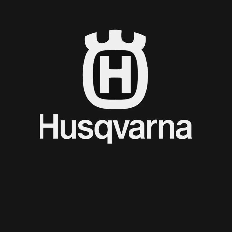 Husqvarna Brand Logo in Black and White Male T-Shirt